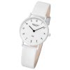 Regent Damen Titan-Armbanduhr rund Analog Lederarmband wei URBA849
