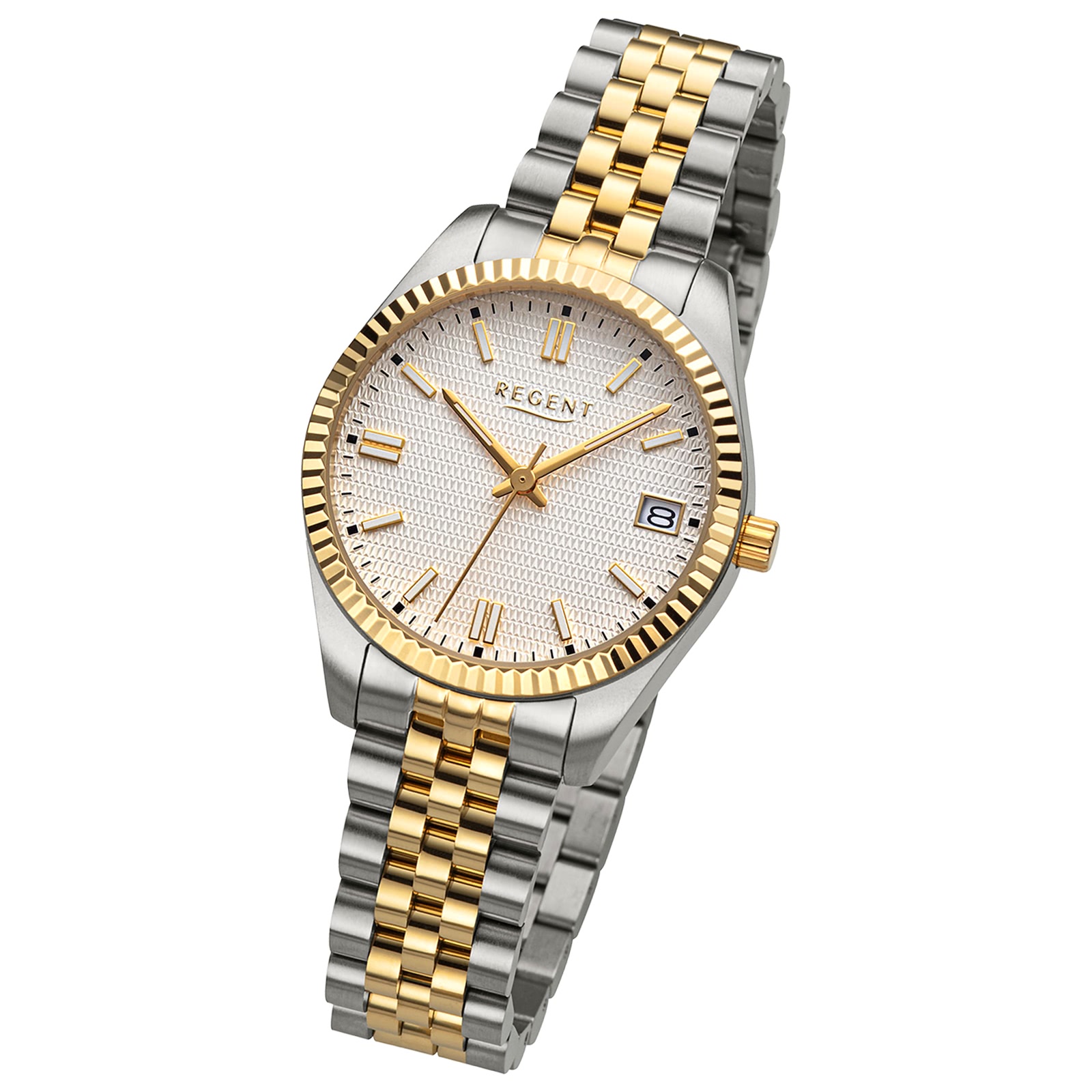 Regent Damenuhr Edelstahl-Armbanduhr Analog Metallarmband silber gold URBA876
