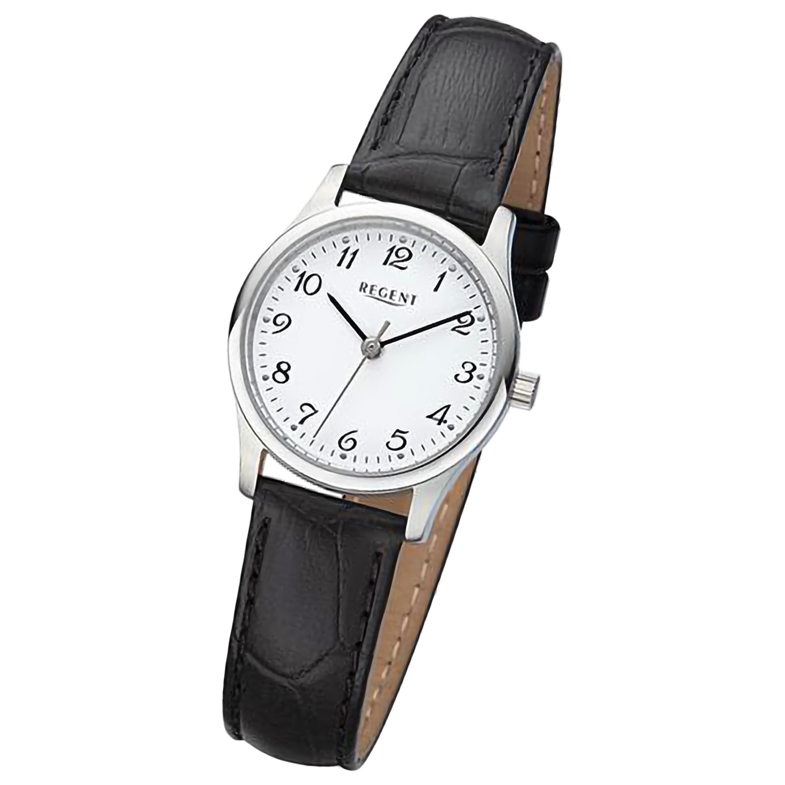 Regent Damen Armbanduhr Analog Lederarmband schwarz URF1249