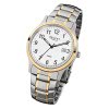 Regent Herren-Armbanduhr F-777 Quarz-Uhr Stahl-Armband gold silber URF777