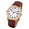 Regent Herren-Armbanduhr Mineralglas Quarz Leder braun URF789