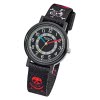 Regent Kinder Piratenuhr Aluminium Textil schwarz rot wei Jungen Uhr URF950