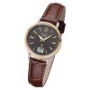 Regent Damen Funkuhr Analog-Digital FR-257 Funk-Uhr Leder braun URFR257