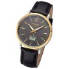 Regent Herren Funkuhr Analog-Digital Lederarmband schwarz URFR285