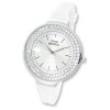 THINK positive Damen Armbanduhr Crystal Analog Quarz Silikon wei UTP1003W