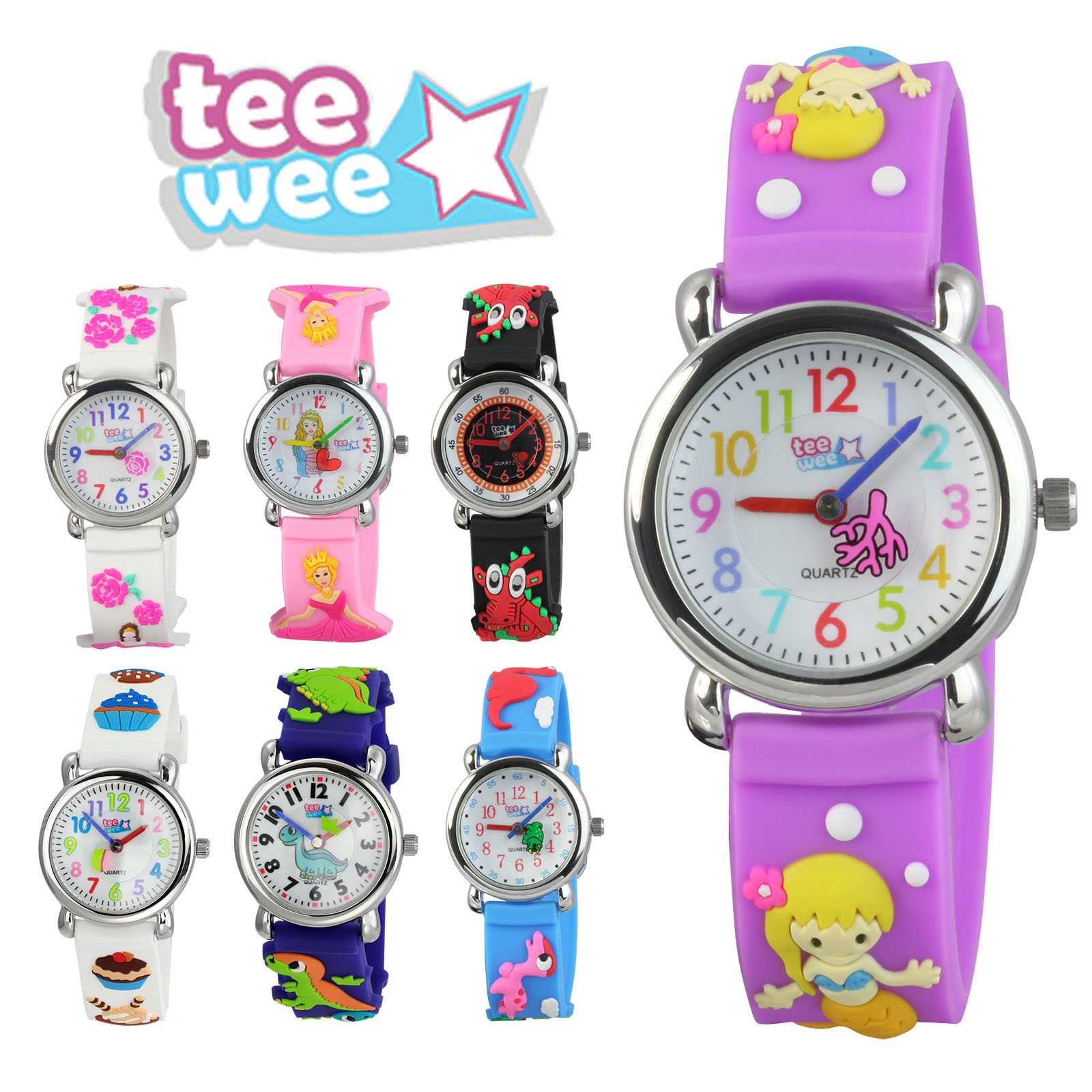 Tee-Wee Kinderuhr Fantasy Märchen 3D Armband Kinder Uhren Motivauswahl UW105X