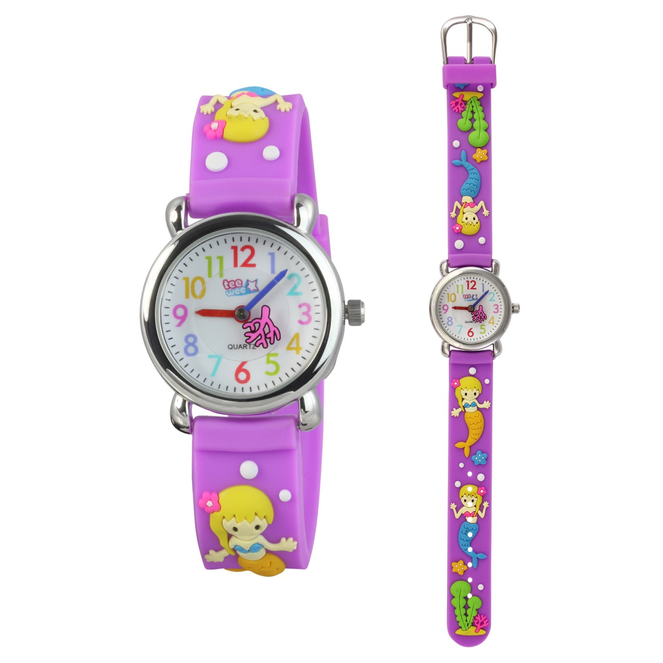 Tee-Wee Enfants Montre 27mm Analogue Fille Motifs Bracelet Coloré Caoutchouc - Bild 8 von 16