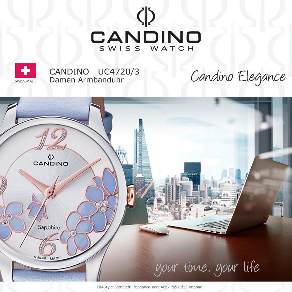 flieder Uhr Damen | C4720/3 Candino Armbanduhr eBay Analog Leder lila UC4720/3 Elegance