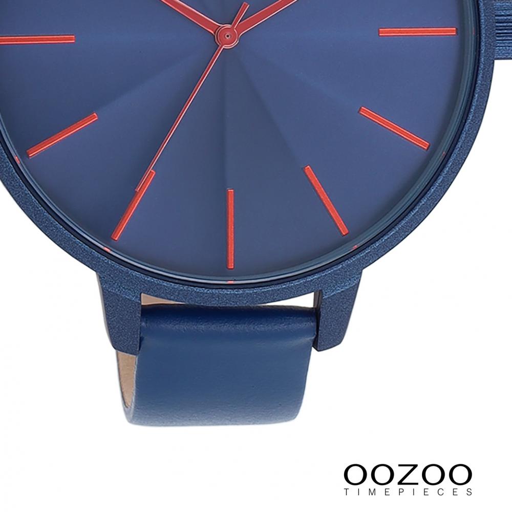 Bracelet montre connecté OOZOO caoutchouc bleu boucle noire