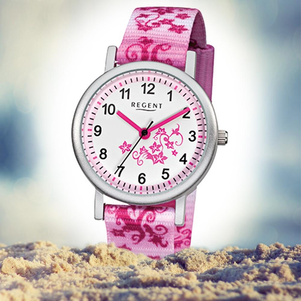 Regent Textile Kids Watch F-727 Quartz Watch Strap Rose Pink White URF727