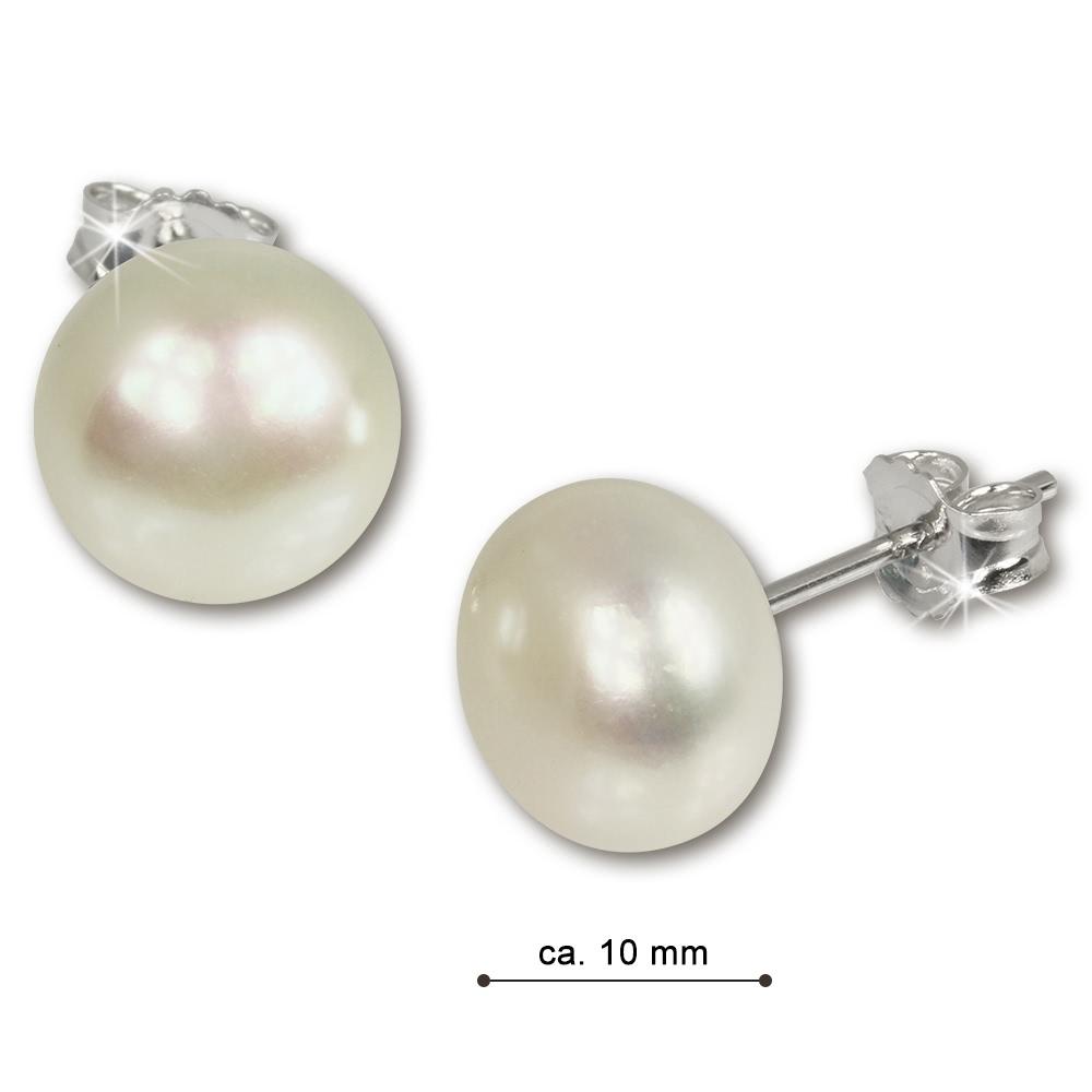 SilberDream Orecchini In Argento 925 Con Perle D'Acqua Dolce Grigie 9,5mm - Gioielli Donna - Qualità AA