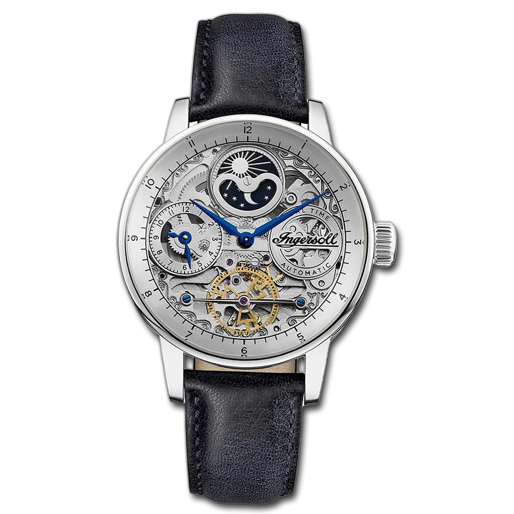 Ingersoll Herrenuhr Leder blau Ingersoll The Jazz Armbanduhr