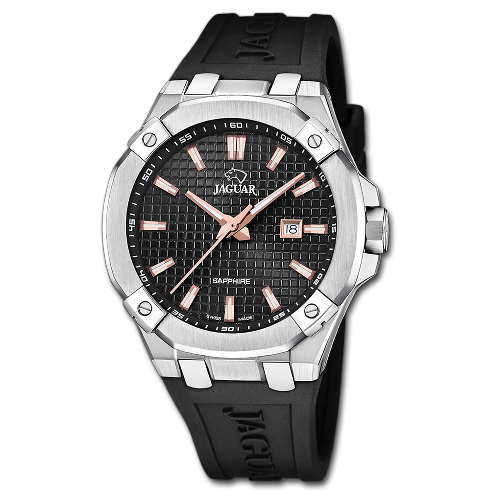 Jaguar Herrenuhr Silikon schwarz Jaguar Diplomatic Armbanduhr
