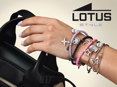 Lotus Style Armband Charm Edelstahl Leder